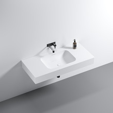 国产纯亚克力杜邦可丽耐台面一体盆现代极简浴室柜组合台下洗手盆