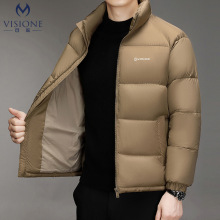 秋冬新款立领纯色简约棉服男加厚保暖中青年爸爸装面包服防寒外套