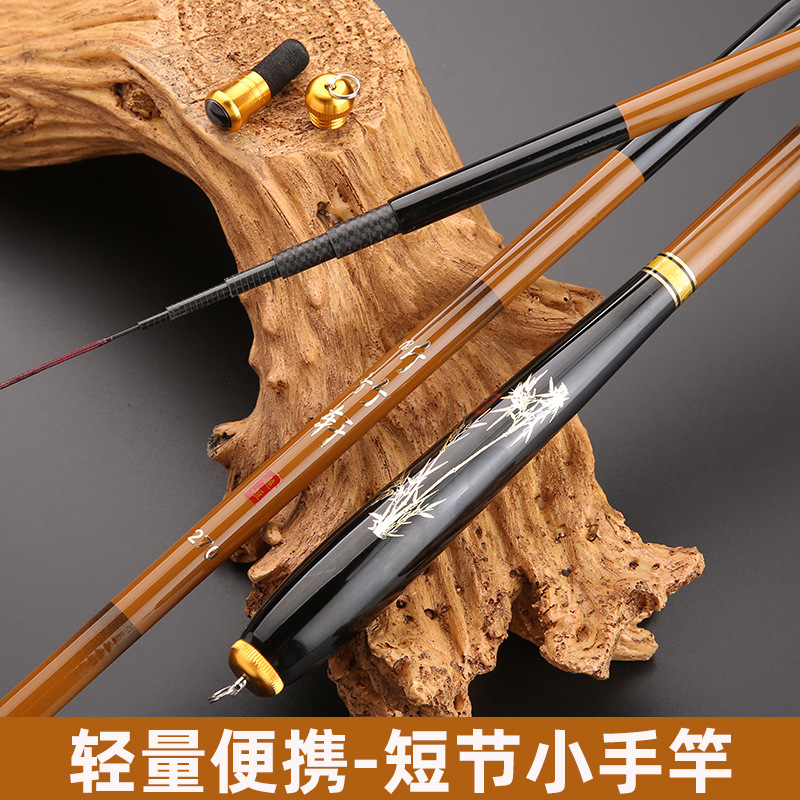 Zhenyi varilla de corriente de carbono ultra-corto mano varilla retráctil 43cm Mesa caña de pescar 2,7-3,6 m caña de pescar luz y duro