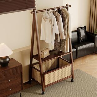 Clothes Hanger Floor-Standing Bedroom Hanger Household Clothes Storage Rack Living Room Multifunctional Coat Rack 2024 New Style