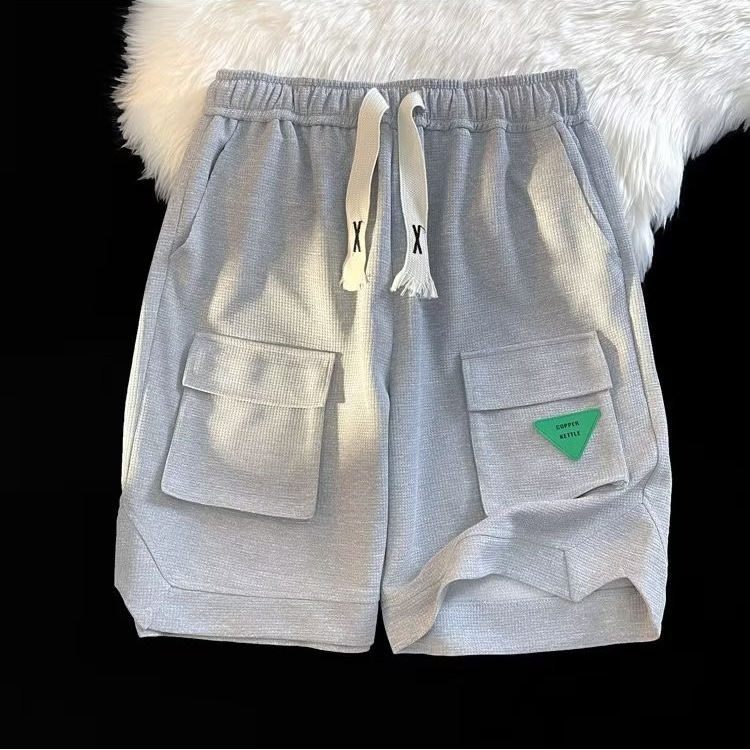 Hong Kong Wind 2024 Korea ins Trend Retro Japonés todo fósforo suelto traje recto pantalones de cinco puntos pantalones casuales hombres de moda