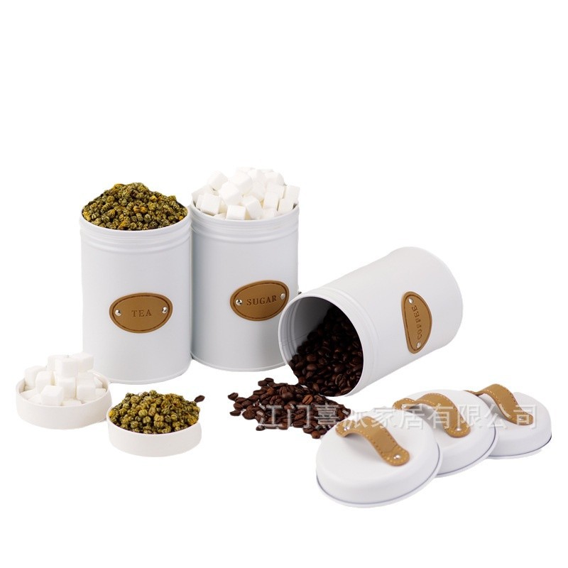 Latas de sello de marca de cuero transfronteriza latas de dulces latas de café latas de té latas de dulces latas de máscaras faciales latas de polvo con anillo de sellado sala de modelo