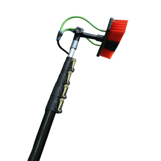 12ft Solar Panel Cleaning Brush with Water Supply Rod Suitable for Photovoltaic and Solar Panel Roof, Etc