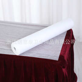厂家直销白色一次性无纺布床单卷美容院SPA馆垫巾十字孔按摩垫