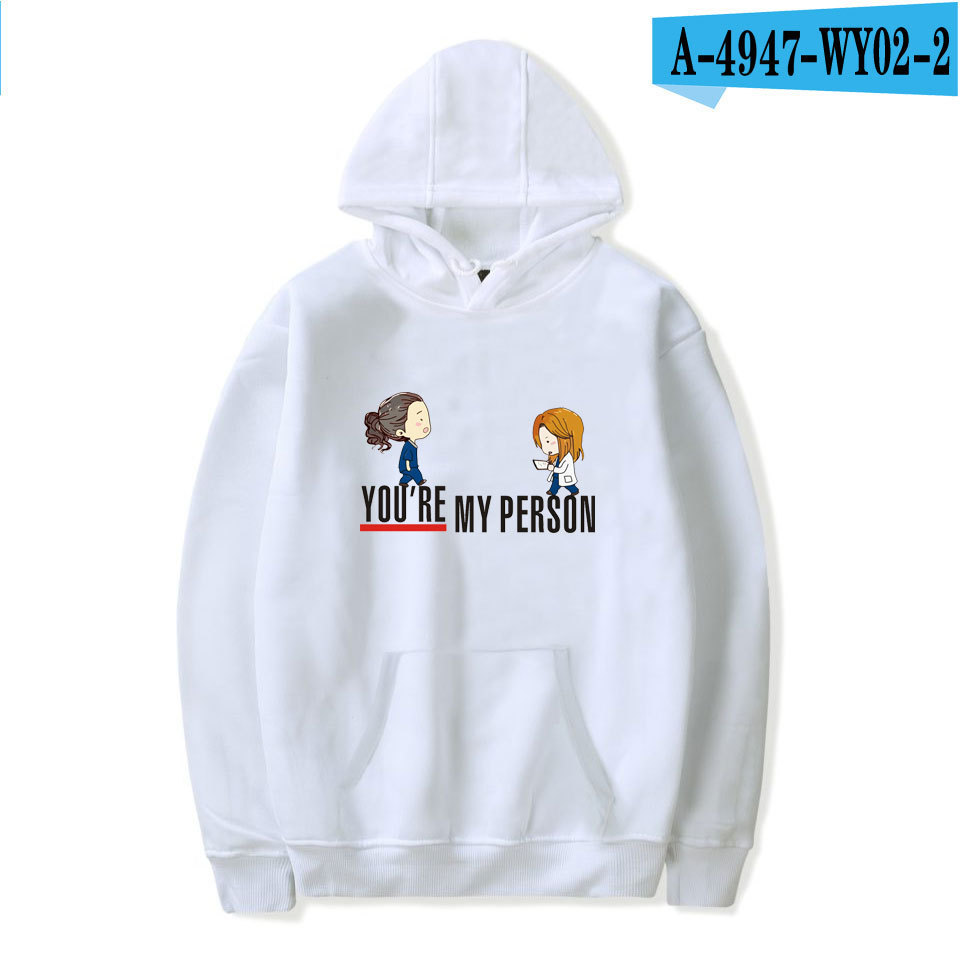 Dó drama americano insignia doctor Grey's trendyy Grey's Anatomy sudadera con capucha y cuello redondo ropa de invierno con capucha para hombres y mujeres