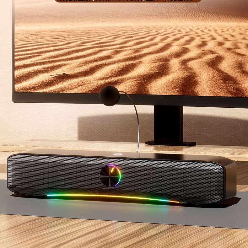 E3600 Computer Audio Desktop Colorful Light Effect Soundbar Gaming E-Sports Desktop Speaker with Integrated Microphone E3600 Computer Audio Desktop Colorful Light Effect Soundbar Gaming E-Sports Desktop Speaker with Integrated Microphone