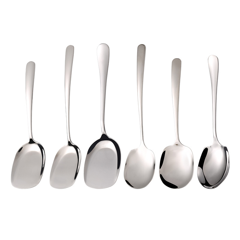 304 de acero inoxidable vajilla pública cuchara hogar cuchara Hotel buffet mango largo cuchara al por mayor