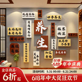 网红中医养生馆软装饰修挂画文化形象墙面背景氛围布置设计效果图