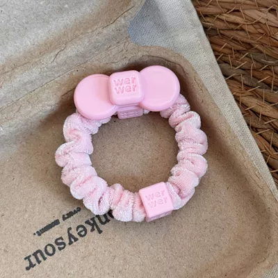 tie, acetate hair band, stylish: Saç üçün rezinlər - pink-circle-small-bow