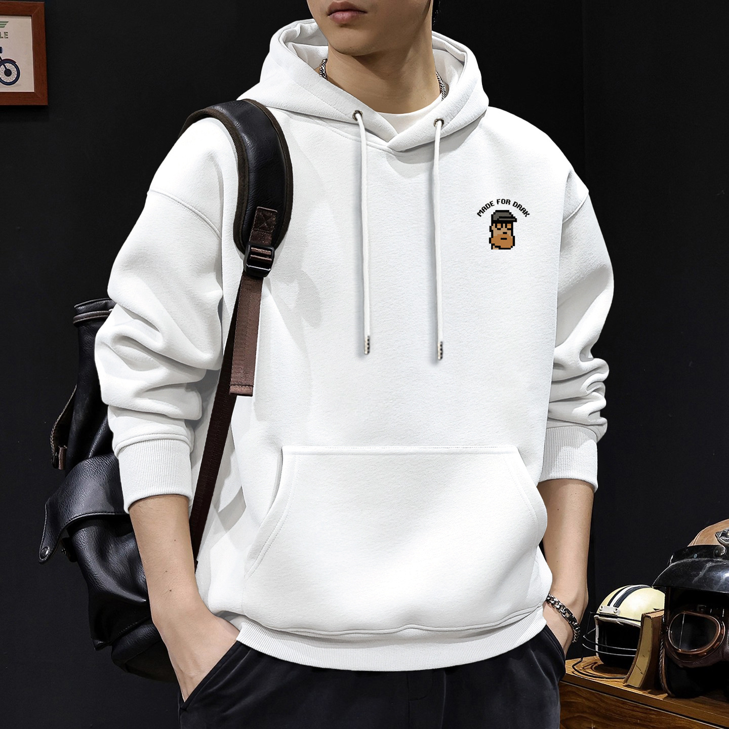 Suéter hombre encapuchado primavera y otoño estilo americano pesado pesado invierno más chaqueta de terciopelo nuevo abrigo de hombre de otoño