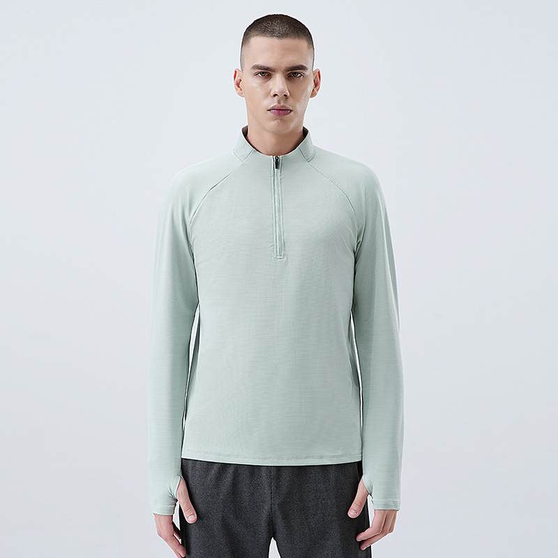 Nuevo otoño y invierno medio cremallera rápida secado de manga larga ropa de secado rápido hombre camiseta deportiva de ejercicio de bicicleta ropa de carrera
