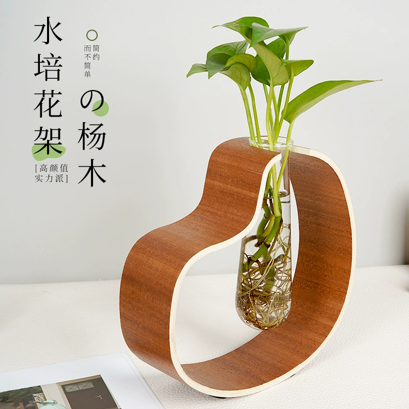 Самшитовое прозрачное стекло маленькая ваза с японским целебным цветком