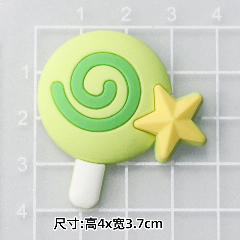 부드러운 접착제 큰 녹색 스테레오 롤리팝 [4*4cm]]