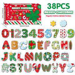 クロスボーダークリスマス冷蔵庫マグネット軟磁性子供の学習教材装飾 diy 英数字クリスマス冷蔵庫マグネット