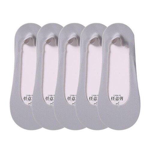 Ice Silk Adjustable Cut Boat Socks for Women, Vertical Stripe Cotton Base, Low-Cut, Invisible, Silicone-Backed, Summer, Solid Color, Non-Slip Socks—Wholesale