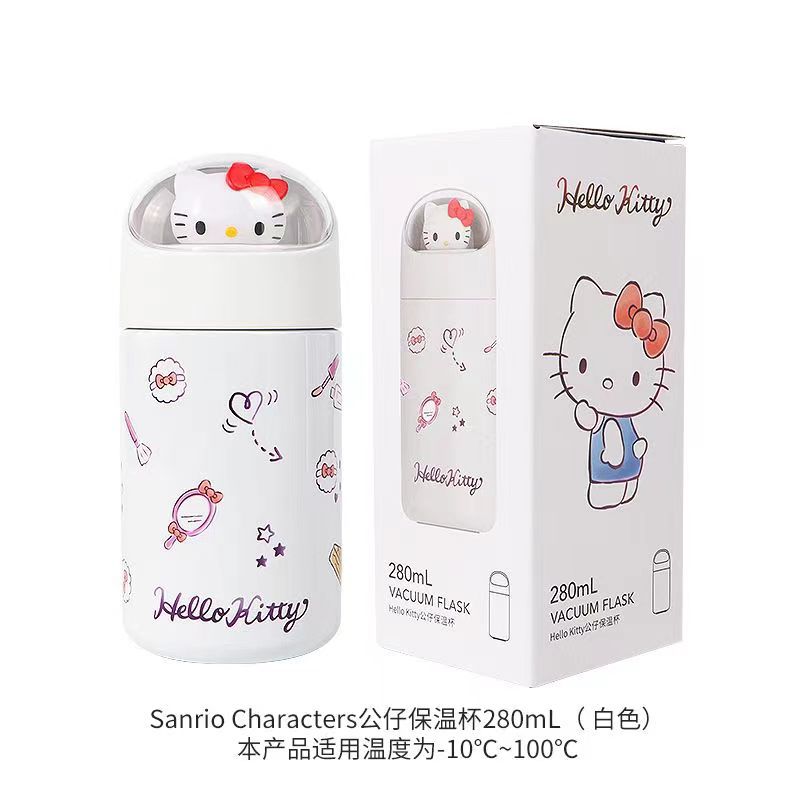 Taza termo pequeña creativa de Sanrio, niña de dibujos animados, niños lindos, escuela de alto valor, taza de agua potable directa portátil