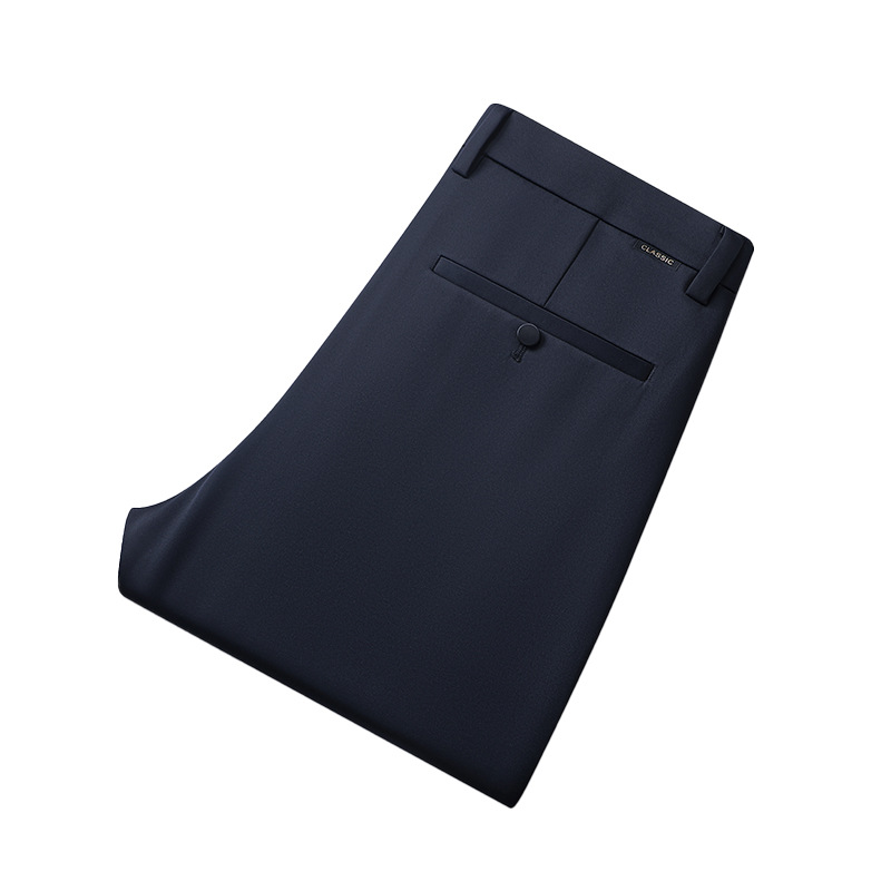 Pantalones anti-arrugas de alta calidad, pantalones de moda para hombres, nuevos pantalones rectos sueltos, pantalones casuales negros de negocios image 5