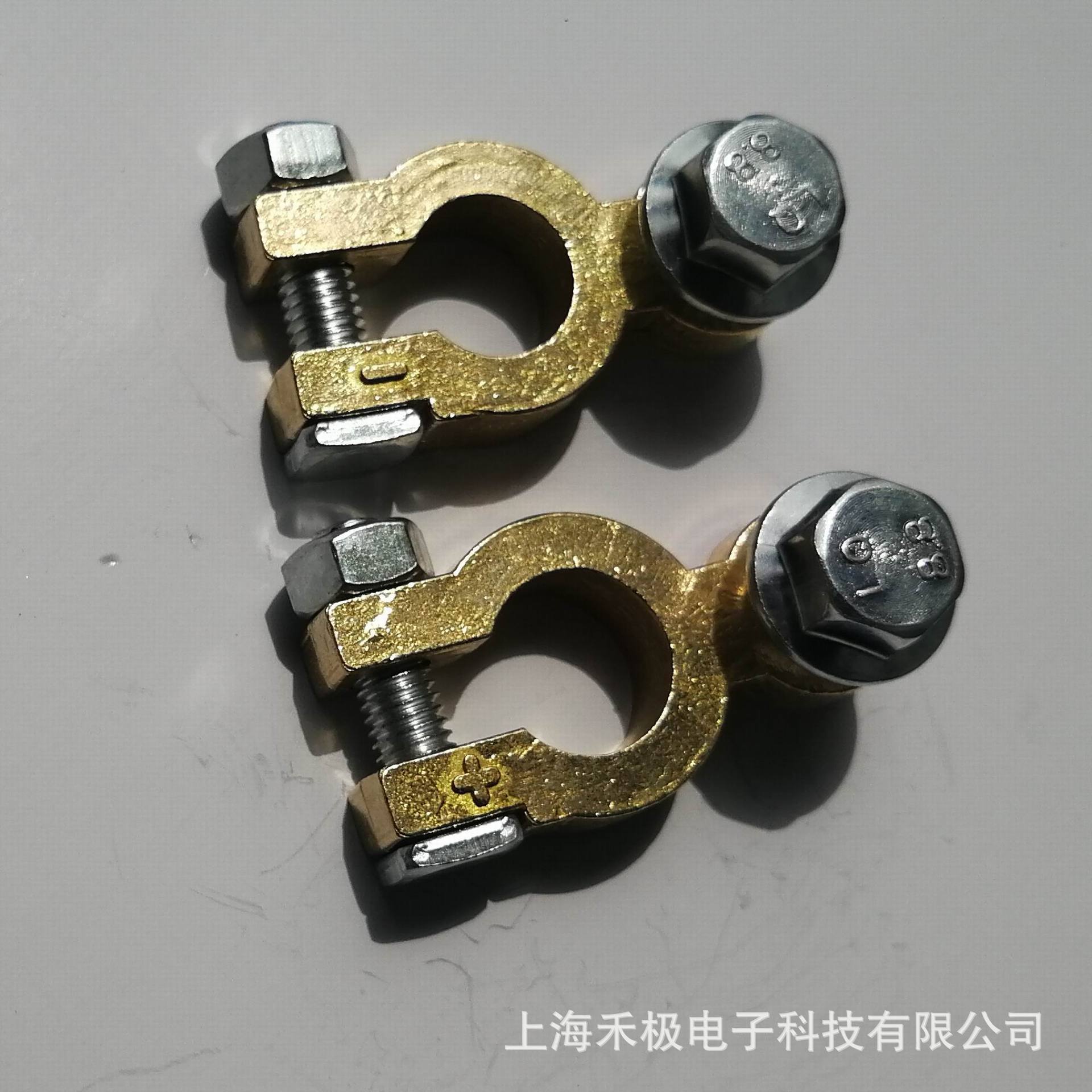 电瓶桩头夹16-18mm蓄电池卡车接线端子圆柱卡头黄铜电源