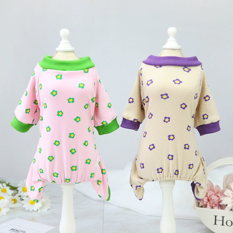 Одежда для собак осень-зима новая одежда на четвероногих лапках Тедди для маленьких собак осень-зима 21 цвет хризантемы домашняя одежда