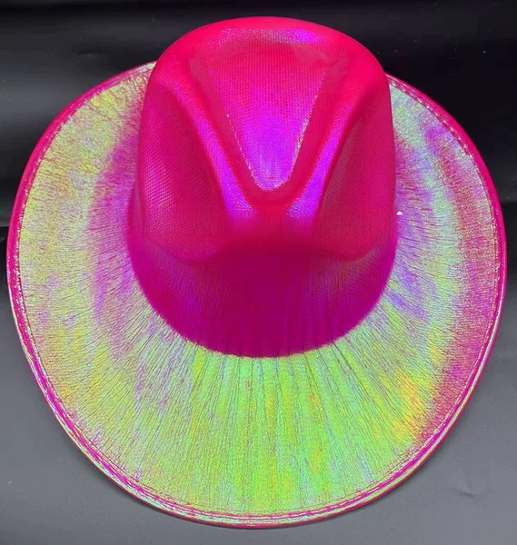 Western Magic Cowboy Hat Halloween Carnival Pink Colorful Big Brim Shaped Hat Fluorescent Cowboy Hat