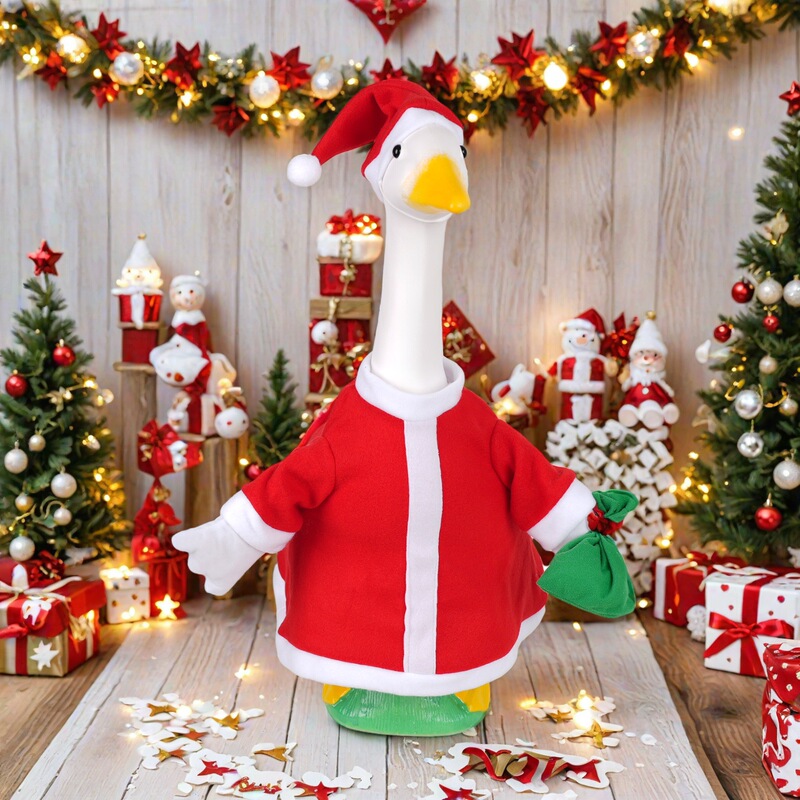 クリスマスガチョウコスチューム芝生ポーチガチョウプラスチックガチョウ23インチサンタクロースコスチューム屋外庭庭装飾|undefined