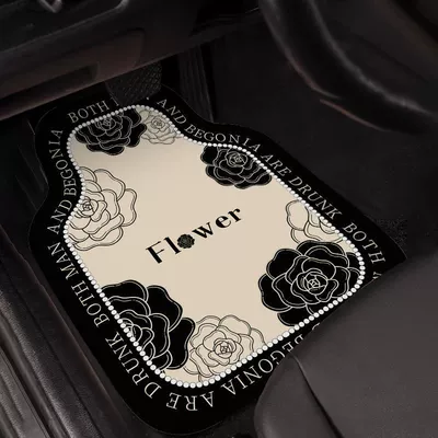 easy-to-care mat | Universal Foot Pad - ink-dyed-camellia-blooms-5060cm-25mm-diatom-mud-front-row-1-piece