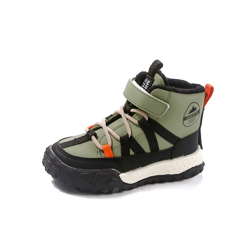 Children's High-Top Sports Shoes Winter New Girls Running Shoes Fleece Warm Casual Shoes Boys Dual Cotton Shoes