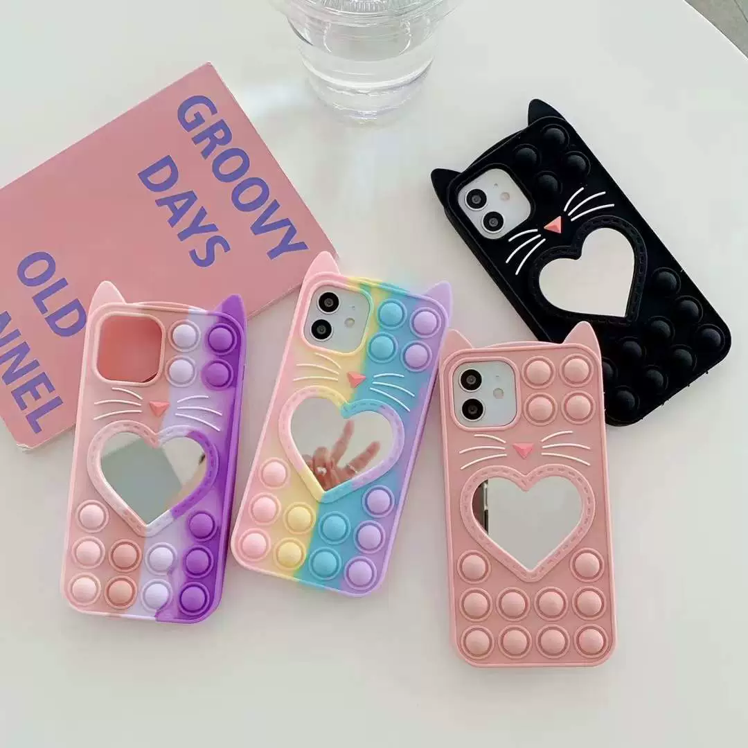 Чехол с зеркалом Tengyi Cloud Mirror для iPhone 6-14 Pro Max — пастельный рисунок облаков с зеркальным окном в форме облака