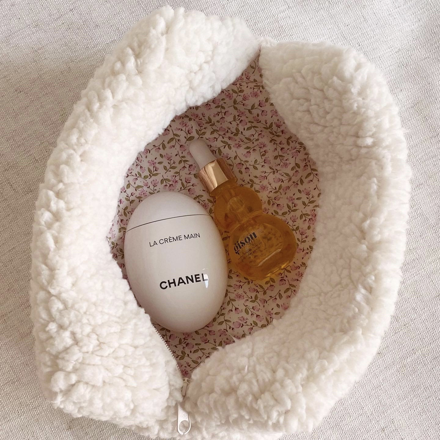 Bolsa de cosméticos de terciopelo de peluche transfronterizo Estilo japonés lana de cordero fresco Cosméticos Artículos de tocador bolsa de almacenamiento de viaje