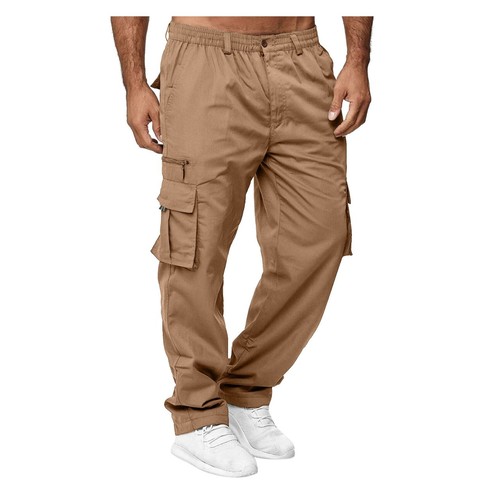 Asian-style men's eBay casual multi-pocket loose-fit straight-leg cargo pants for outdoor fitness