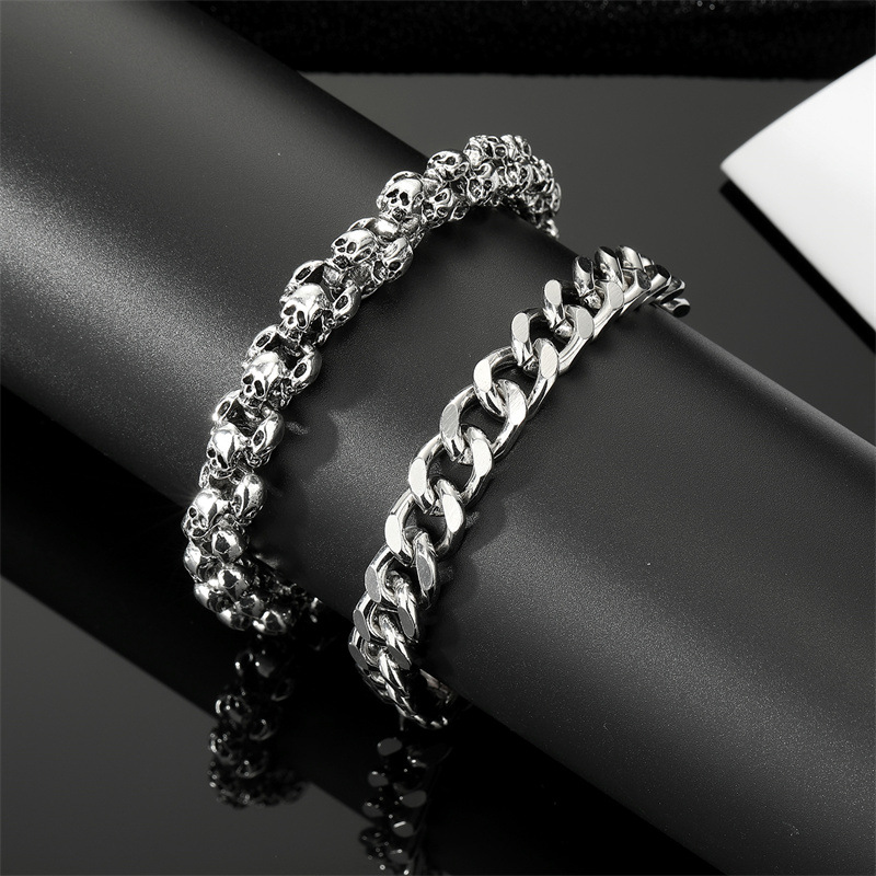 Geometric Pattern Unisex Gender Hip-Hop Geometric No Inlaid Alloy Chain & Link Bracelets Halloween Wholesale