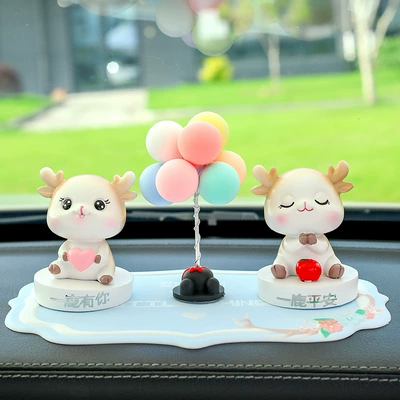 Ornaments Center Console Decorations Car – Car ornaments - ping-an-have-you-single-balloon-blue-flower-pad
