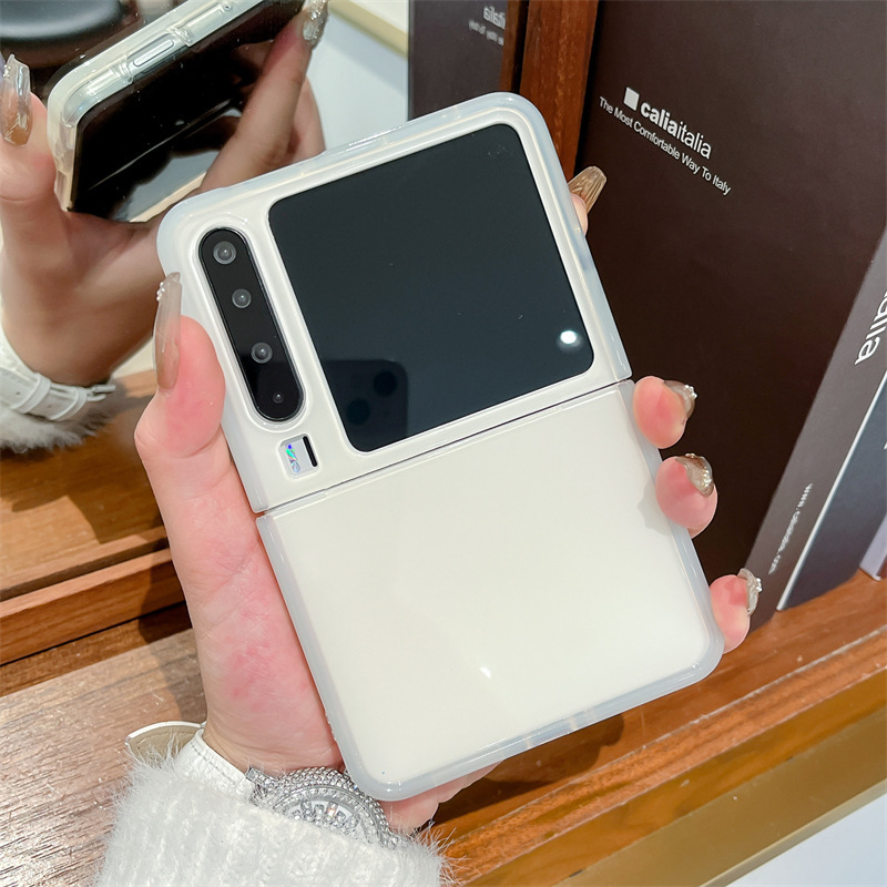 Huawei pura x 携帯電話ケースゼリー無地 purax 折りたたみスクリーンシンプルなコントラストカラーハンドロープ女性の保護カバーに適しています|undefined