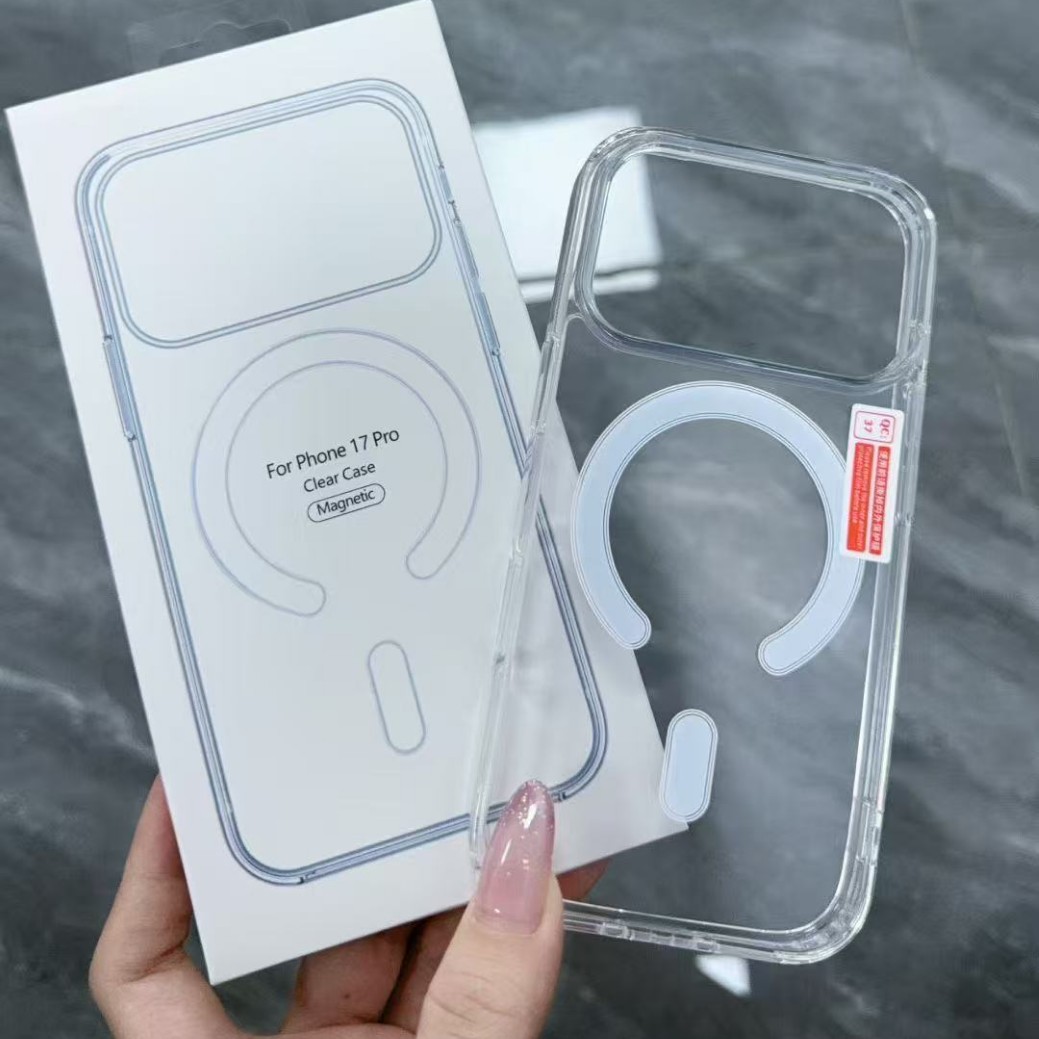 Funda magnética para iPhone 17 Pro Max, funda protectora transparente de acrílico para iPhone 15, compatible con carga magnética 16.
