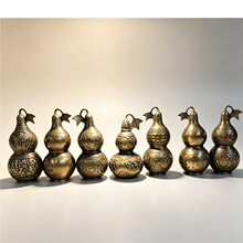批发仿古黄铜四季平安葫芦高18cm 金属铜葫芦摆件家居装饰品