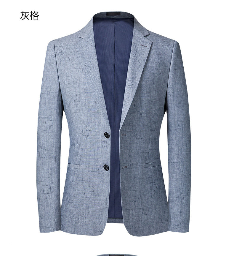Áo vest nam ca rô xám dáng ôm, mỏng nhẹ mùa xuân thu, cổ vest một hàng hai nút — Caro Xám chi tiết 12