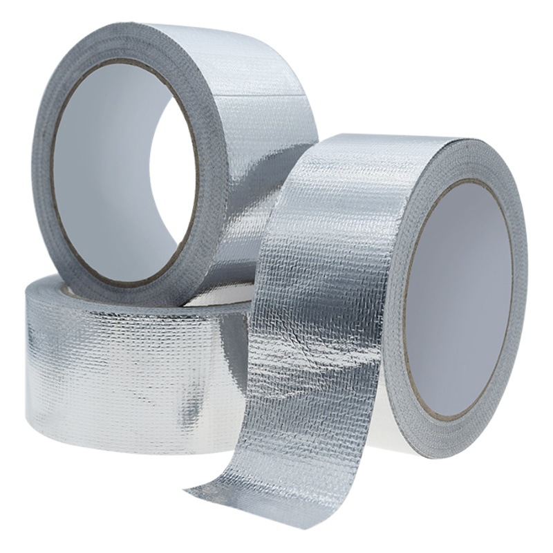 Fibra de vidrio gruesa cinta de papel de aluminio cocina ventilador aire acondicionado tubo protección cinta cocina alta temperatura resistente a la costura impermeable pegatina