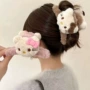 少女双面盘发秋冬鲨鱼夹