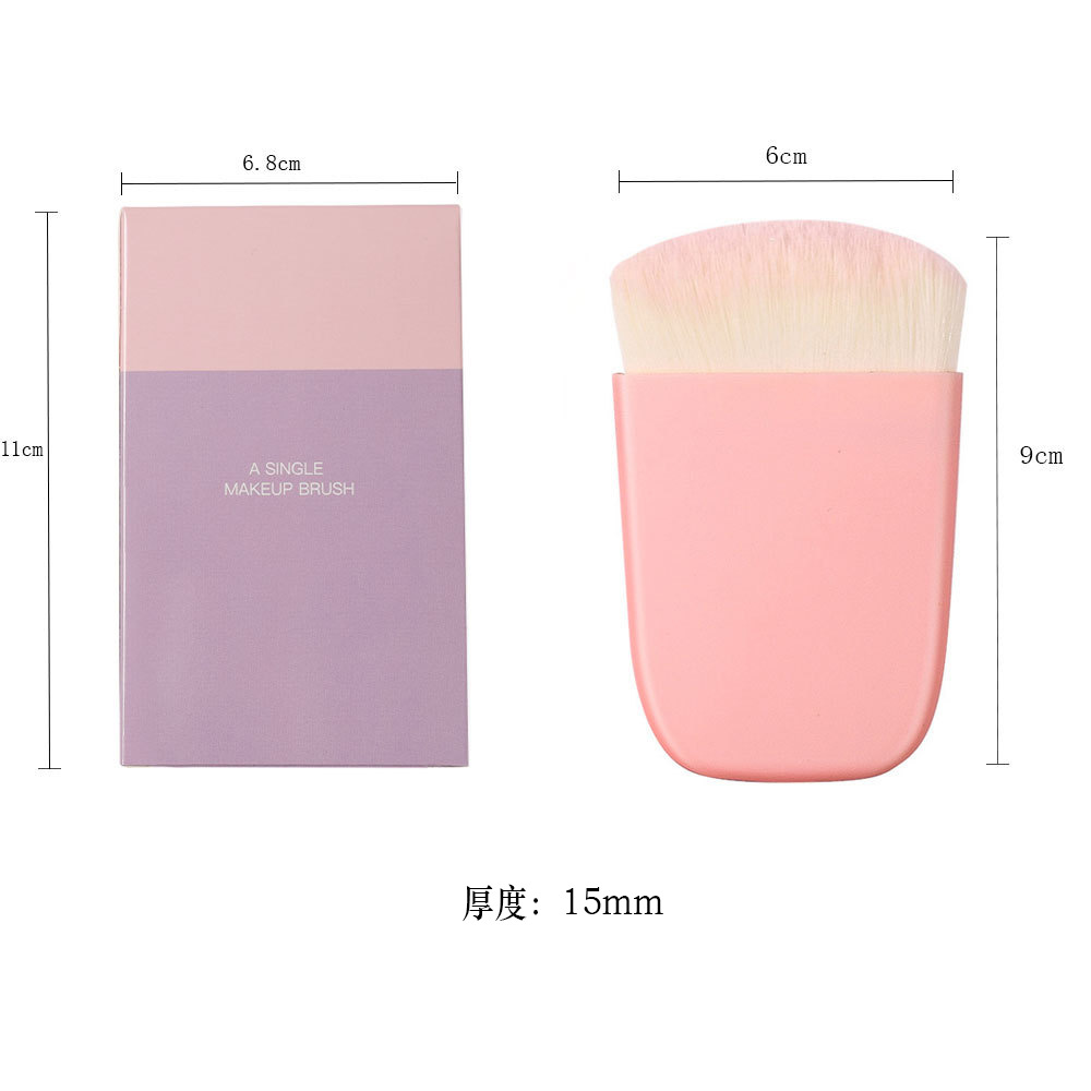 Nuevo pincel para rubor, pincel de maquillaje plano y pequeño, pincel de maquillaje multifuncional, cerdas súper suaves, lindo pincel de maquillaje rosa.