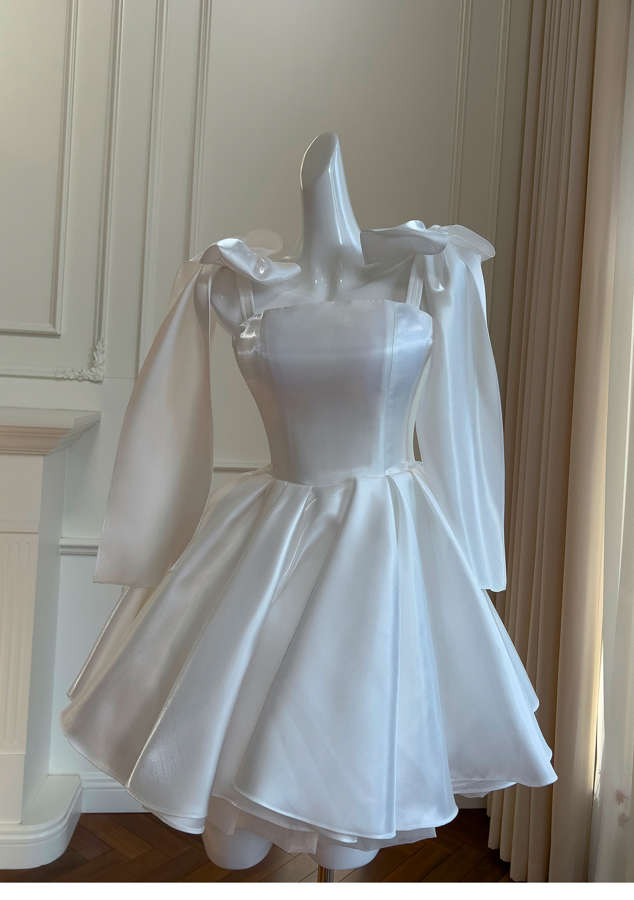 French-style Vintage Bow-tie 2026 New Model, Puffy Skirt, Strapless Mini Dress For Birthday Party_ecoleips.com