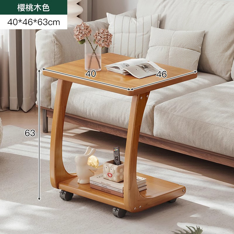 Mesa de té pequeña sala de estar doméstica móvil plegable madera sólida borde sofá gabinete lateral mesas de cabecera mesas de lado mesas de mesas de té