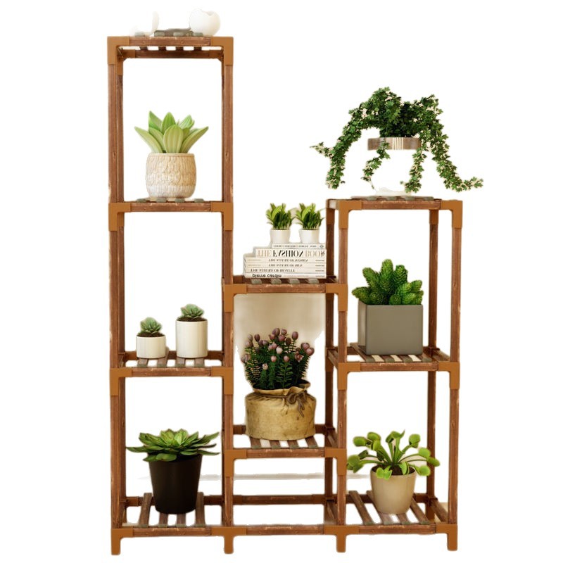 Multi-Layer Indoor Flower Stand on Clearance, Balcony Solid Wood Green Plant Succulent Potted Plant Rack, Living Room Flower Stand
