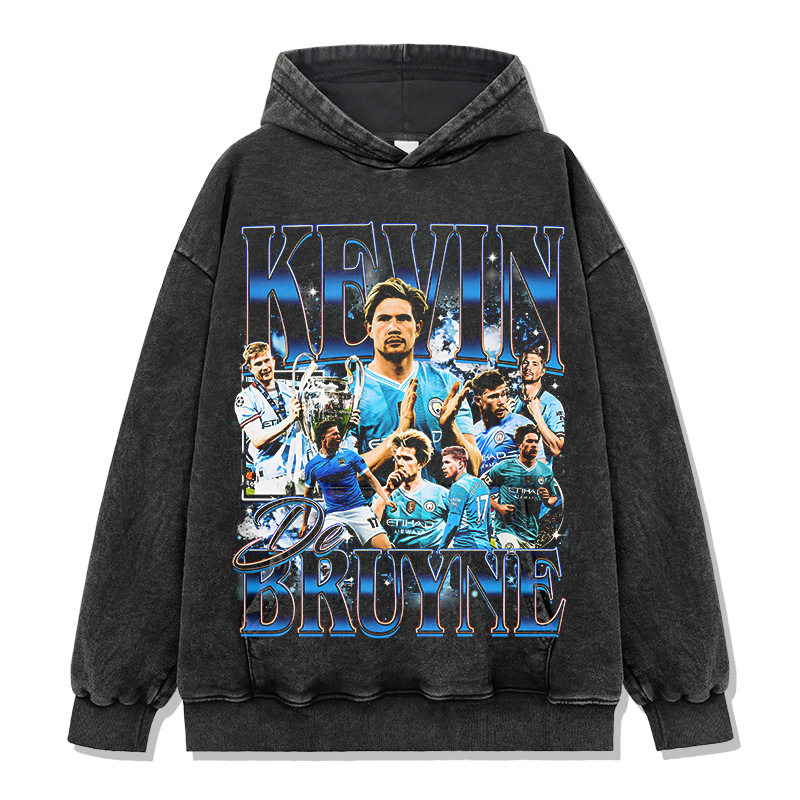 Sudadera con capucha negra lavada / S