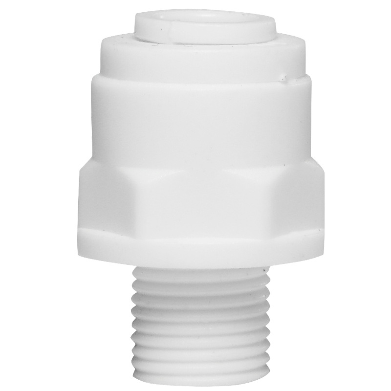 Recto a través de los dientes exteriores de 1 punto a su vez 2 puntos de conexión rápida conector de tubería PE 2 puntos Conector recto purificador de agua accesorios fabricante