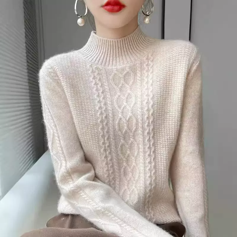 日韩秋冬新款跨境毛衣女秋装上衣百搭女装镂空外贸韩版针织衫时尚