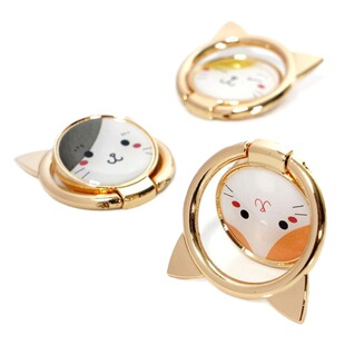 Metal mobile phone bracket cute cat ring cute lazy bracket cartoon ring buckle rotating female manufacturers