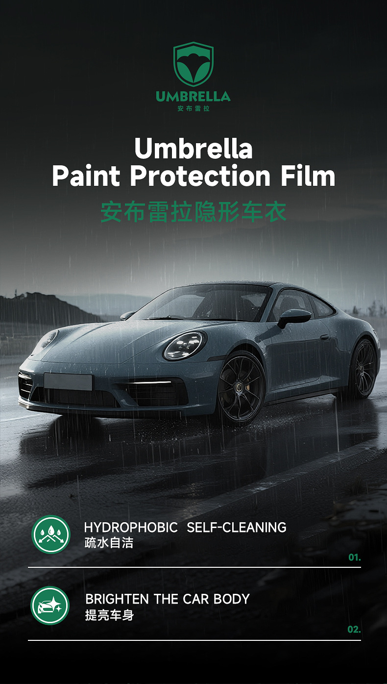 Tpu Invisible Car Cover, Car Paint Protection Film, Ppf, Self-Recovering, Anti-Scratch, Anti-Yellowing, Anti-Dirt, Transparent Protective Film