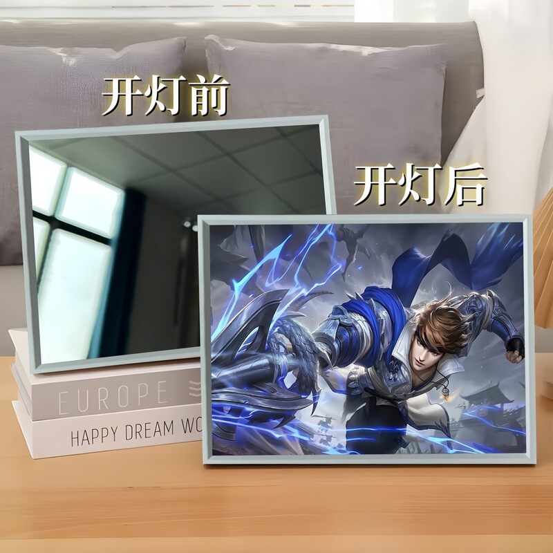 King of Glory 孫悟空 Han Xin Kai ミラーライト絵画ナイトライト絵画デスクトップフォトフレーム装飾品雰囲気ライトギフト|undefined