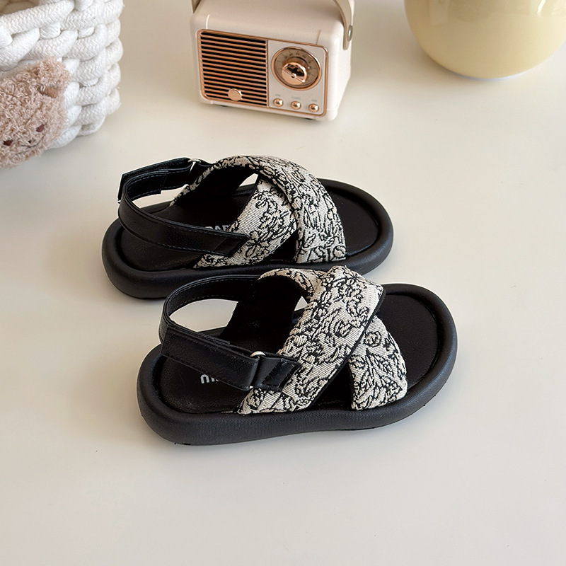 Kids Adjustable Strap Sandals Soft Sole Non Slip Beach Water Shoes for Boys And Girls_voghion.com
