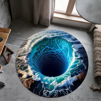 Wear-Resistant Mat, Available for Cross-Border Shipping — Avtomobil döşəmə paspasları - style-014-60cm-round-crystal-velvet